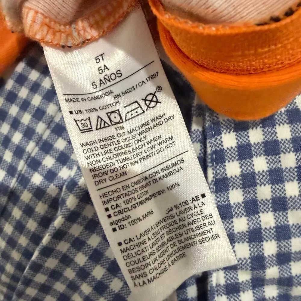Old Navy Halloween Zippy PJs Cotton Sleeper Pajamas Boy Girl 5 5T Orange Bats